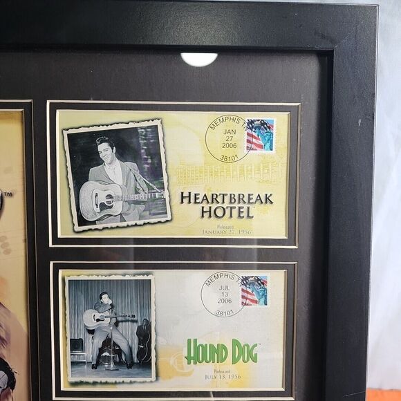 Elvis Presley’s 2006 Stamps Framed #1 Hits 50th Anniversary USPS 22'' x 18'' - Picture 6 of 11
